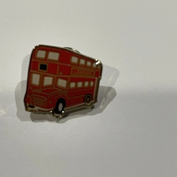 Burberry Jewelry - Burberry Red and Gold Double Decker Bus Brooch Pin .5 Inch NIP